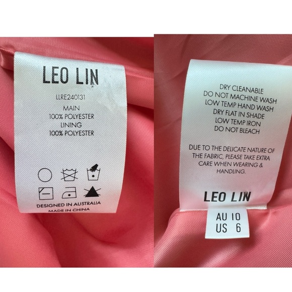 Leo Lin Dress Cleo Ombré Pink Coral Sleeveless A-Line Cocktail Midi Dress Size 6 - Picture 15 of 17
